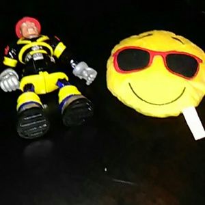 Kids little pillow smile face and toy kids person